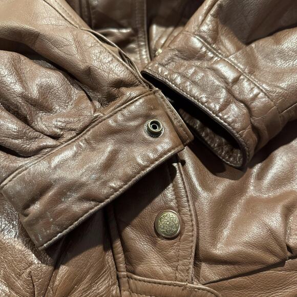 Reed Mens Jacket Vintage 100% Leather Bomber Flight Retro Casual Brown Medium KN - Picture 8 of 16